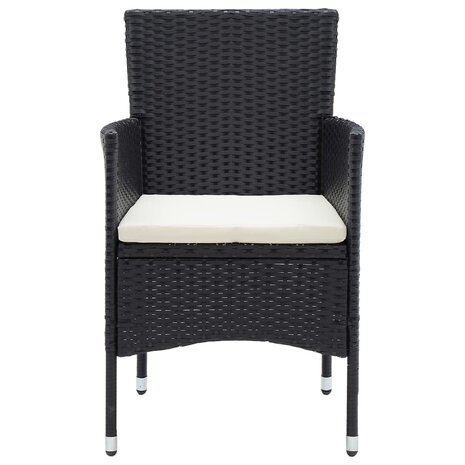 Tuinstoelen 4 st poly rattan zwart