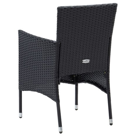 Tuinstoelen 4 st poly rattan zwart