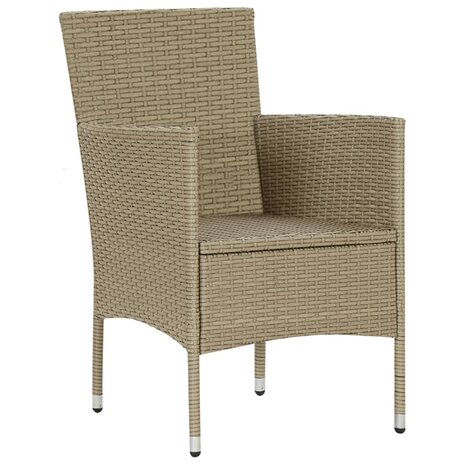Tuinstoelen 2 st poly rattan beige
