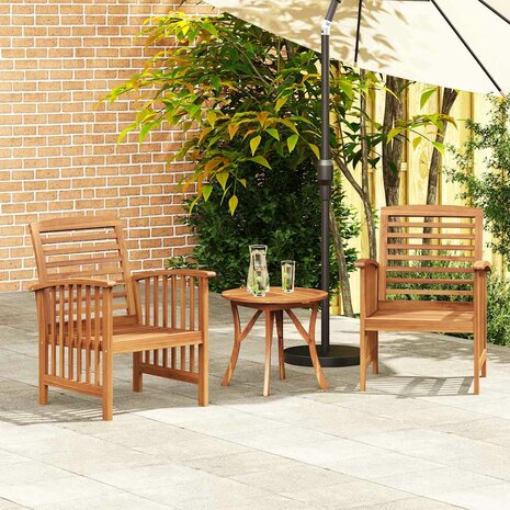 Tuinstoelen 2 st massief acaciahout