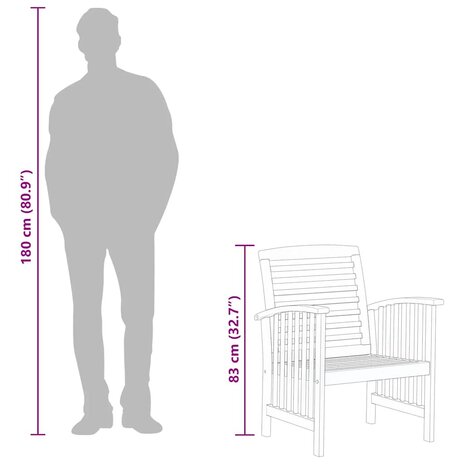 Tuinstoelen 2 st massief acaciahout