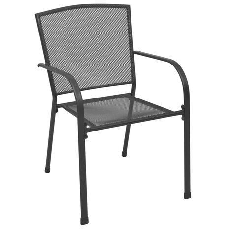 Tuinstoelen 4 st mesh ontwerp staal antraciet