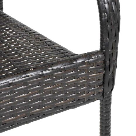 Tuinstoelen stapelbaar 4 st poly rattan bruin