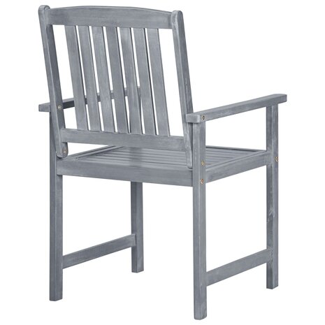 Tuinstoelen 8 st massief acaciahout grijs