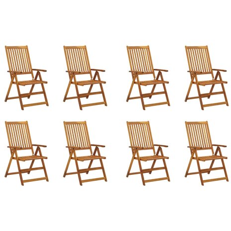 Tuinstoelen 8 st inklapbaar massief acaciahout