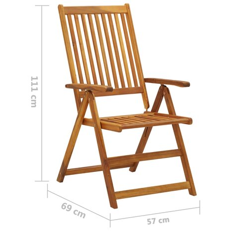 Tuinstoelen 8 st inklapbaar massief acaciahout