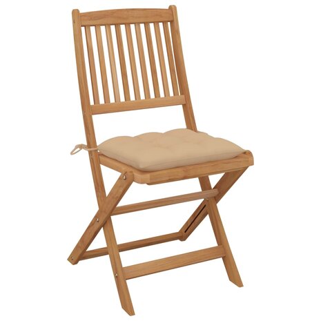 Tuinstoelen 6 st inklapbaar met kussens massief acaciahout