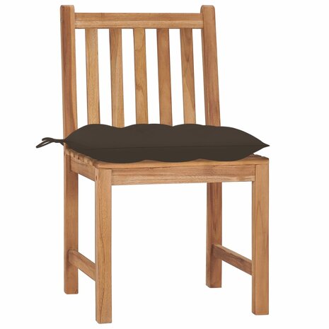 Tuinstoelen 6 st met kussens massief teakhout