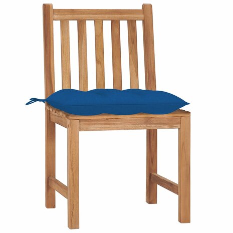 Tuinstoelen 6 st met kussens massief teakhout