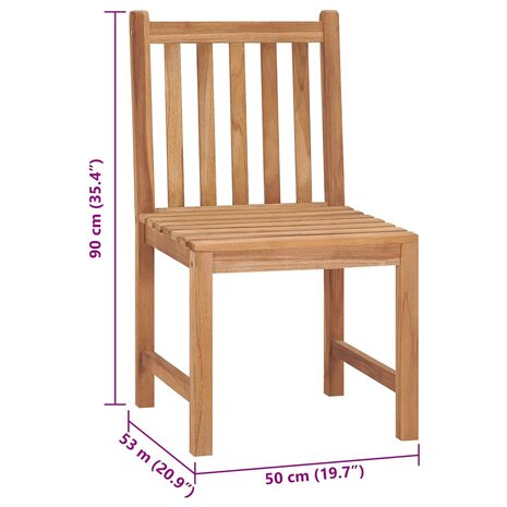 Tuinstoelen 6 st met kussens massief teakhout