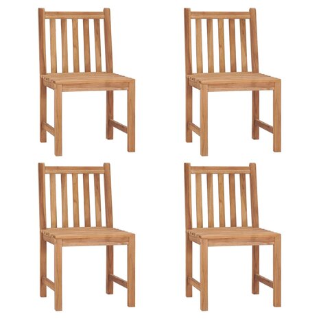 Tuinstoelen 4 st massief teakhout