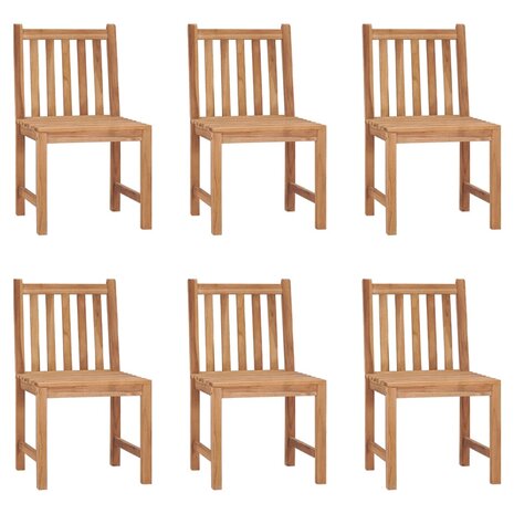 Tuinstoelen 6 st massief teakhout