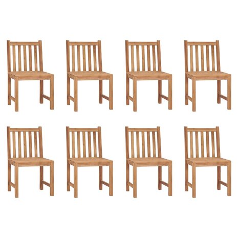 Tuinstoelen 8 st massief teakhout