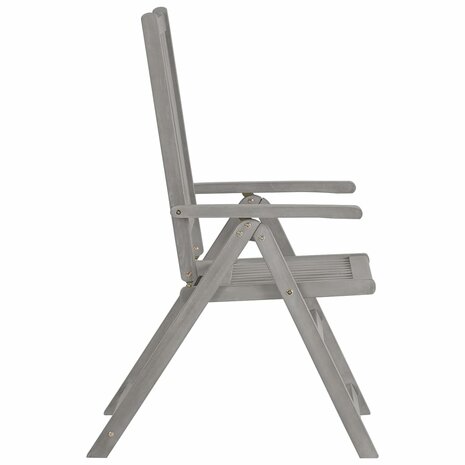 Tuinstoelen 4 st verstelbaar massief acaciahout grijs