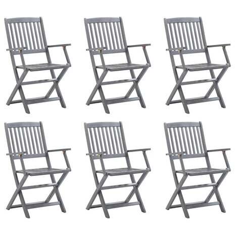 Tuinstoelen 6 st inklapbaar massief acaciahout
