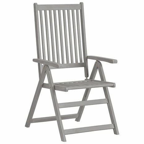 Tuinstoelen 4 st verstelbaar met kussens massief acaciahout