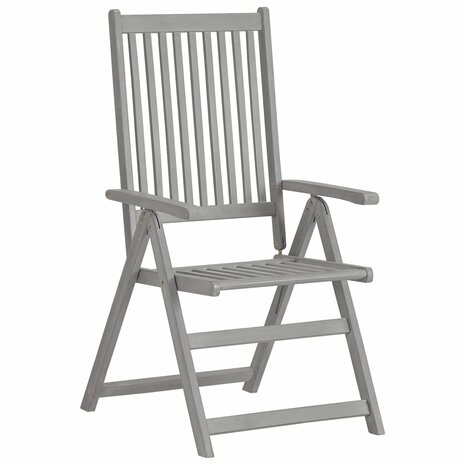 Tuinstoelen 4 st verstelbaar met kussens massief acaciahout