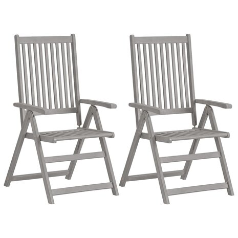Tuinstoelen 4 st verstelbaar met kussens massief acaciahout