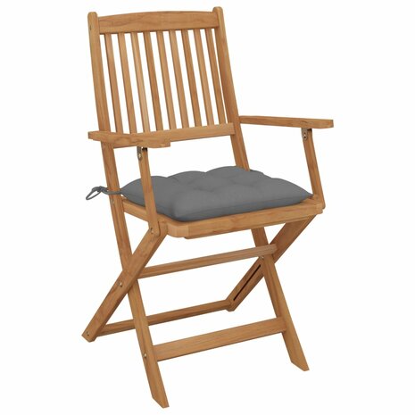 Tuinstoelen 2 st inklapbaar met kussens massief acaciahout