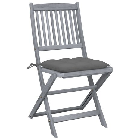 Tuinstoelen 4 st inklapbaar met kussens massief acaciahout