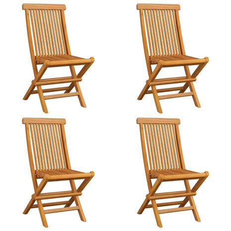 Tuinstoelen 4 st met antracietkleurige kussens massief teakhout