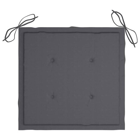 Tuinstoelen 3 st met antracietkleurige kussens massief teakhout