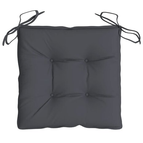 Tuinstoelen 2 st met antracietkleurige kussens massief teakhout