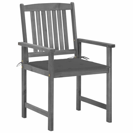 Tuinstoelen 4 st met kussens massief acaciahout grijs