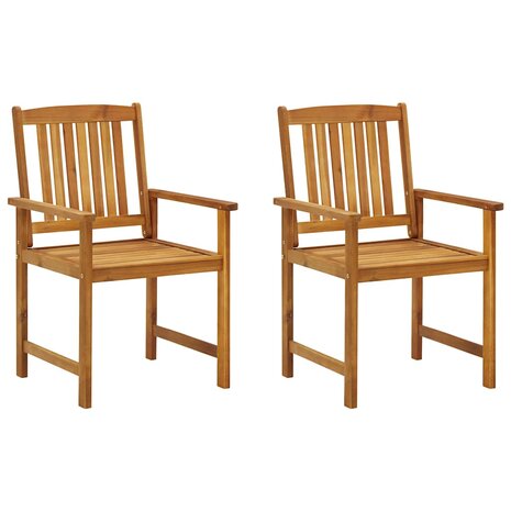 Tuinstoelen 2 st met kussens massief acaciahout