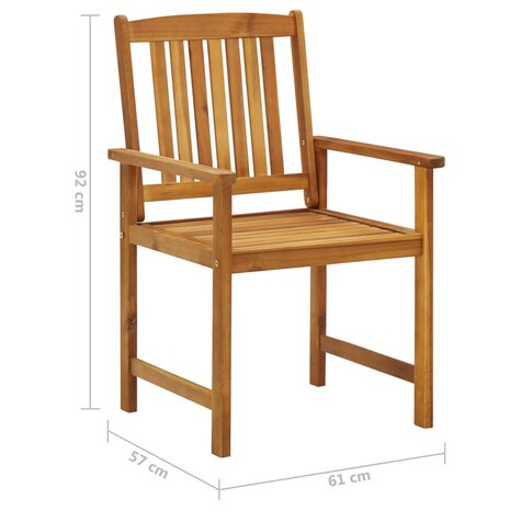 Tuinstoelen 2 st met kussens massief acaciahout