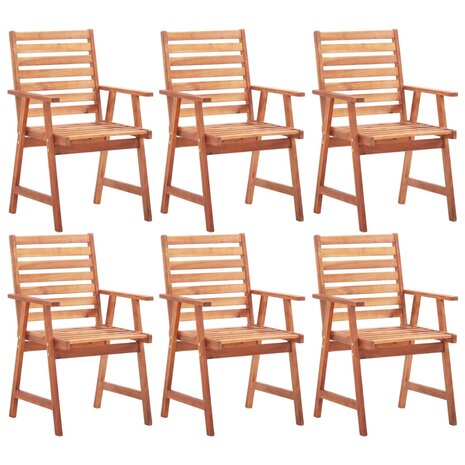Tuinstoelen 6 st massief acaciahout