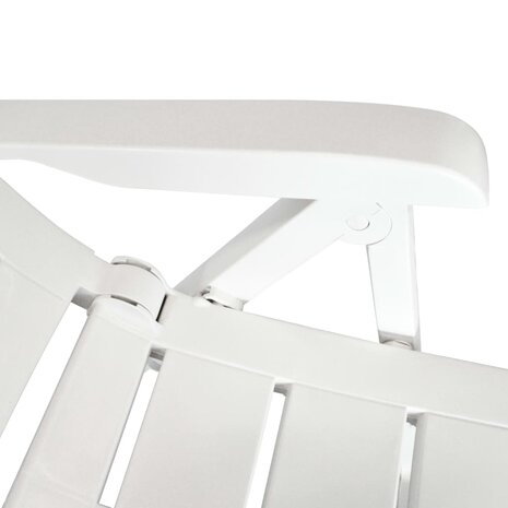 Tuinstoelen 4 st verstelbaar kunststof wit