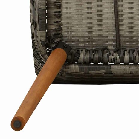 Tuinstoel met kussen 2 pcs Grijs 55 x 62.5 x 82cm poly rattan
