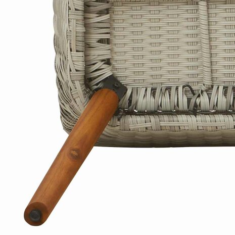 Tuinstoel 2 pcs Lichtgrijs 55 x 62.5 x 82cm poly rattan