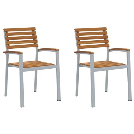 Tuinstoel 2 pcs Bruin 56 x 57 x 87cm Massief acaciahout