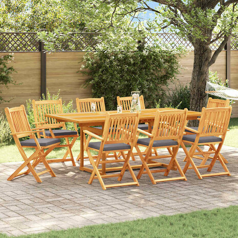 Opvouwbare stoel met kussen 8 pcs Grijs 49 x 57,5 x 92cm