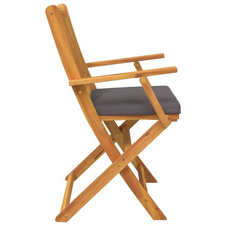 Opvouwbare stoel met kussen 8 pcs Grijs 49 x 57,5 x 92cm