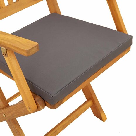 Opvouwbare stoel met kussen 8 pcs Grijs 49 x 57,5 x 92cm