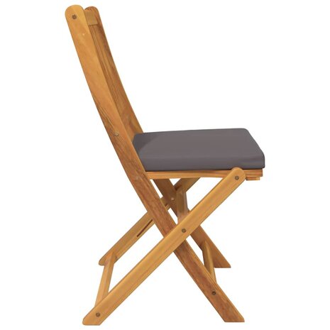 Opvouwbare stoel met kussen 4 pcs Grijs 49 x 57,5 x 92cm