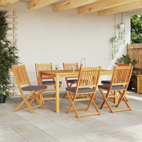 Opvouwbare stoel met kussen 6 pcs Grijs 49 x 57,5 x 92cm