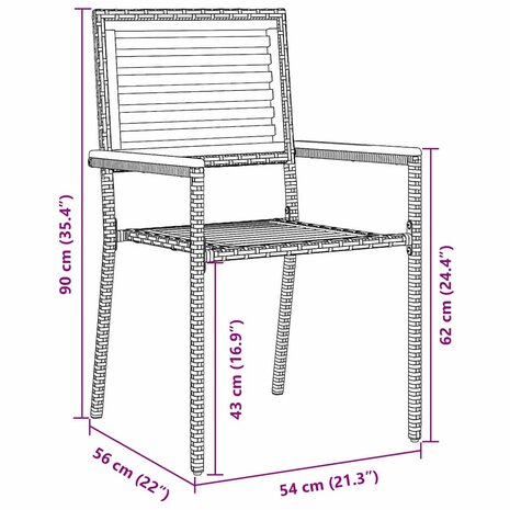 Tuin Eetset 5 pcs Grijs 150 x 90 x 75 cm poly rattan