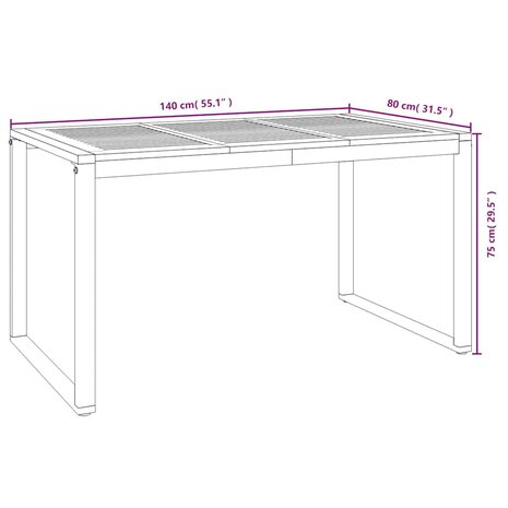 Tuin Eetset 5 pcs Grijs en Hout 140 x 80 x 75 cm poly rattan