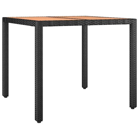 Tuin Eetset 5 pcs Zwart en Hout 90 x 90 x 75 cm poly rattan