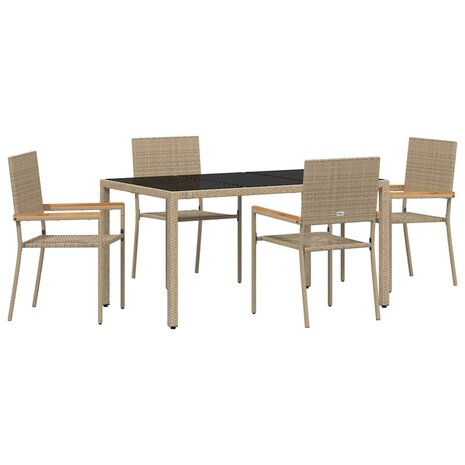 Tuin Eetset 5 pcs Beige 150 x 90 x 75 cm poly rattan