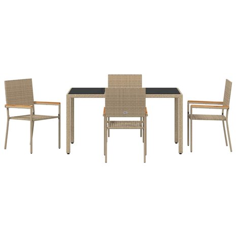 Tuin Eetset 5 pcs Beige 150 x 90 x 75 cm poly rattan
