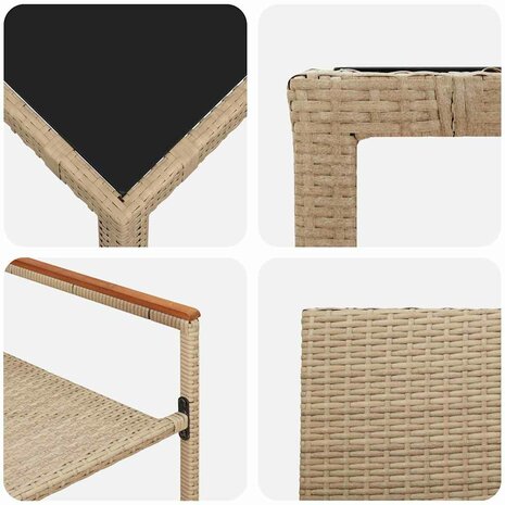 Tuin Eetset 5 pcs Beige 150 x 90 x 75 cm poly rattan