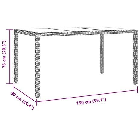 Tuin Eetset 5 pcs Beige 150 x 90 x 75 cm poly rattan