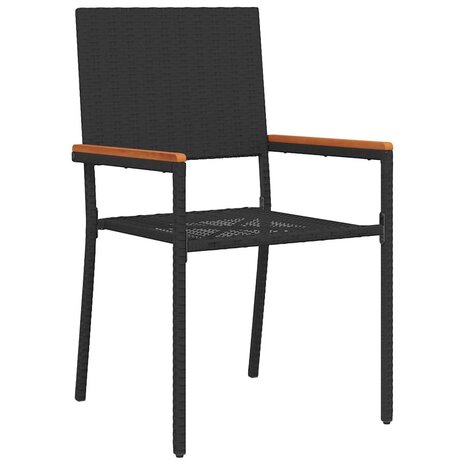 Tuin Eetset 7 pcs Zwart 150 x 90 x 75 cm poly rattan