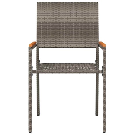 Tuinstapelstoelen 2 pcs Grijs en Bruin