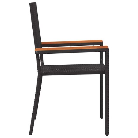 Tuinstapelstoelen 2 pcs Zwart en Bruin
